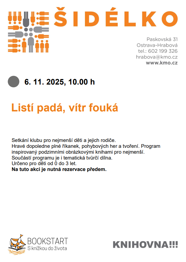 leták Šidélko LISTOPAD 2025